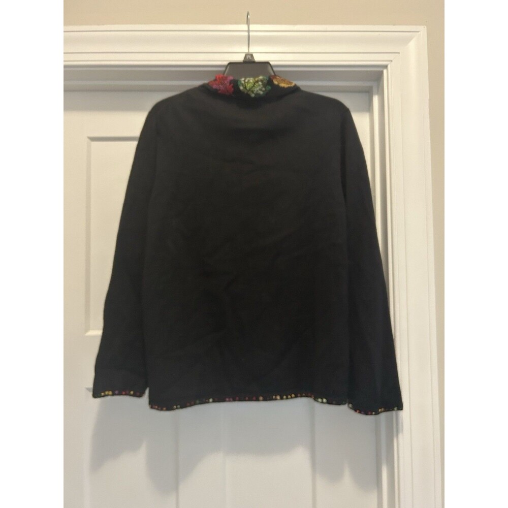 Vintage Michael Simon Fall Leaves Themed Sweater Cotton Blend Beaded Whimsy XL - Picture 5 of 9